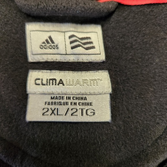 Adidas Men's CLIMAWARM  1/4 Zip Pullover - 2XL - Black Logo Fleece - Picture 8 of 8